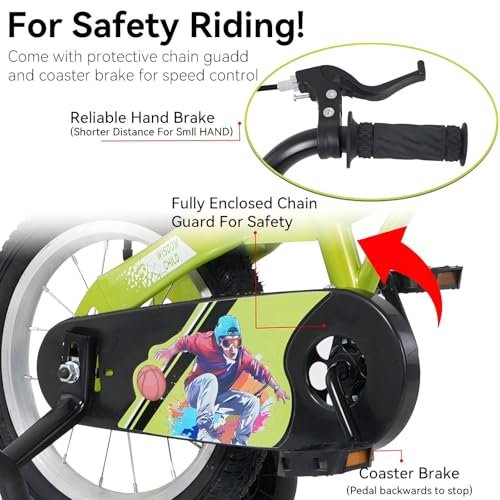 Majnesvon - Majnesvon 16 Inch Kids' Bike with Training Wheels